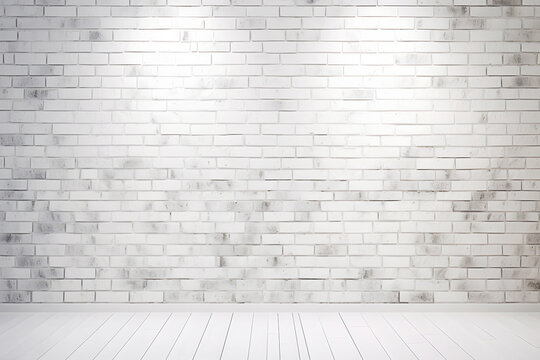 Huge empty white brick wall with copy space for design and mockup information, front view