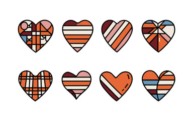Abstract hearts vector clipart. Valentine's day vector clipart.