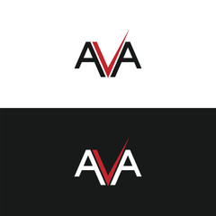 AVA logo. A V A design. White AVA letter. AVA, A V A letter logo design. Initial letter AVA linked circle uppercase monogram logo. A V A letter logo vector design.	