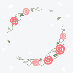 Roses - circle  frame - 698491673