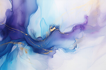 purple and blue color painting on white background. - obrazy, fototapety, plakaty