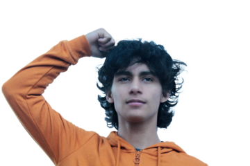 young latin hispanic man thinking