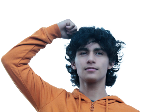 young latin hispanic man thinking