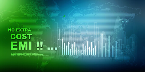 2d rendering Stock market online business concept. business Graph 
