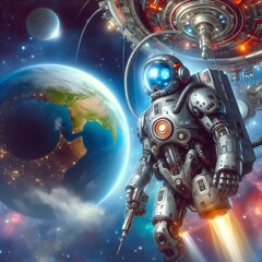 Exploration Beyond Earth: Astronaut in Deep Space Fantasy