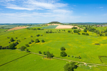 The forests and fields of the countryside in Europe, in France, in Burgundy, in Nievre, in Varzy,...