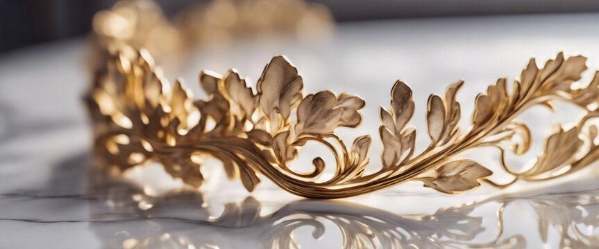 Tracce di Gioielli Floreali- Design Suntuoso su Marmo Bianco per Inviti Nuziali e Glamour