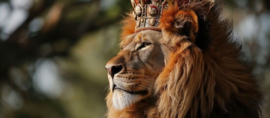 Fototapeta premium African ruler, Tanzania's lion monarch.
