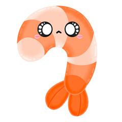 Cute Shrimp Mascot Character Kawaii Cartoon Shrimp Cartoon illustration Ebi Cartoon illustration Shrimp Drawing Shrimp Cartoon Cute Shrimp Kawaii Shrimp