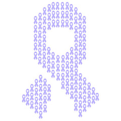 world cancer day, Cancer Awareness Concept With purple Color Ribbons, celebrating the lives of brave warriors ribbons in ribbon