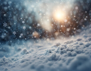 Winter holidays background. Blizzard, snowflakes, snowstorm. Christmas and New Year greeting cards, invitation for winter holiday season. Amazing digital illustration. CG Artwork Background