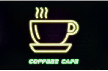 coffee cup icon on black