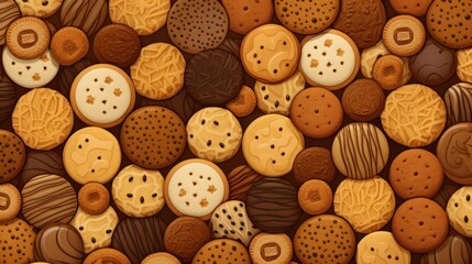 Fototapeta premium a bunch of cookies that are on top of each other in the shape of a bunch of different kinds of cookies.