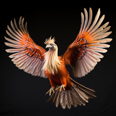 Fototapeta premium Phoenix bird isolated on black background