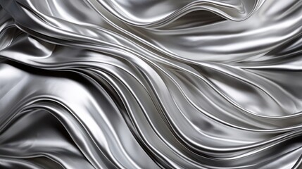  a close up view of a silver fabric with a wavy design on the top of the fabric and bottom of the fabric.