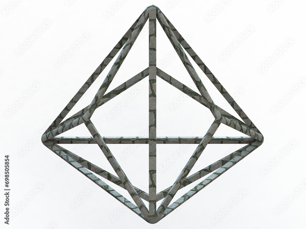Poster wireframe shape triakis tetrahedron 3d print model