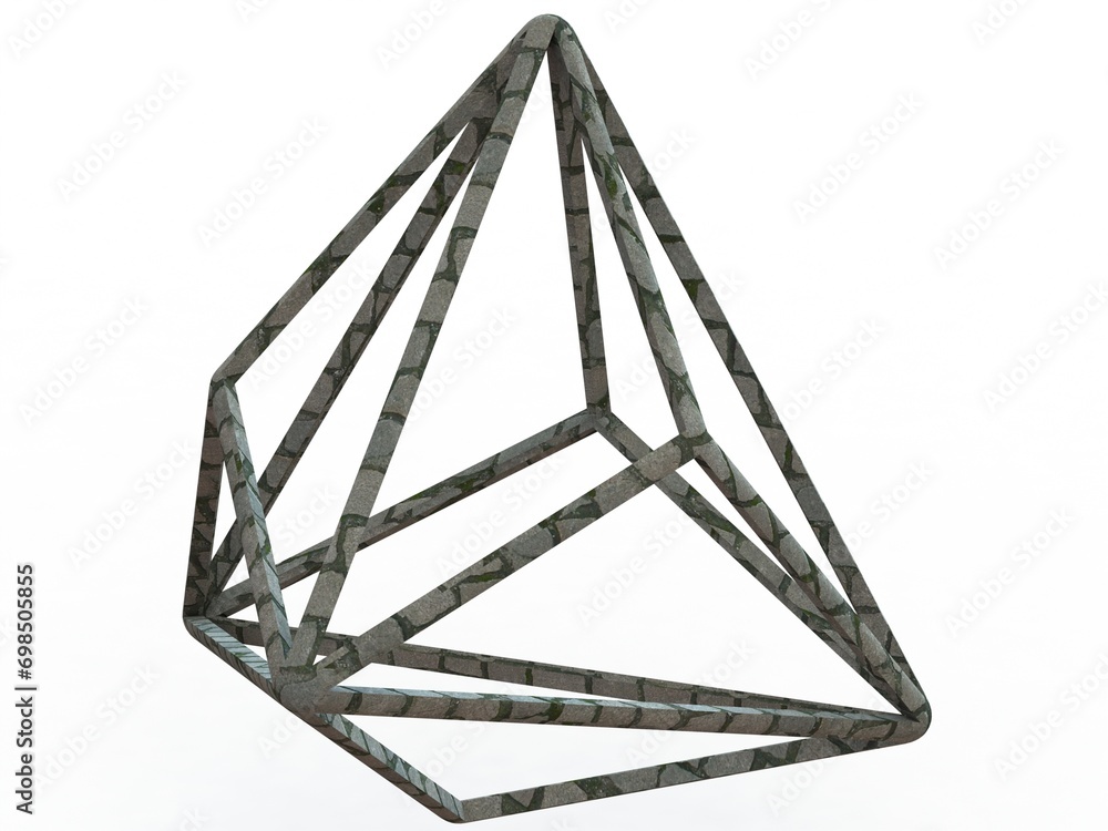Poster wireframe shape triakis tetrahedron 3d print model