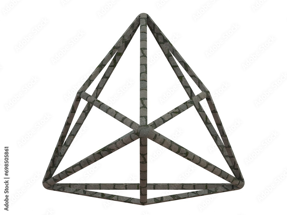 Poster wireframe shape triakis tetrahedron 3d print model