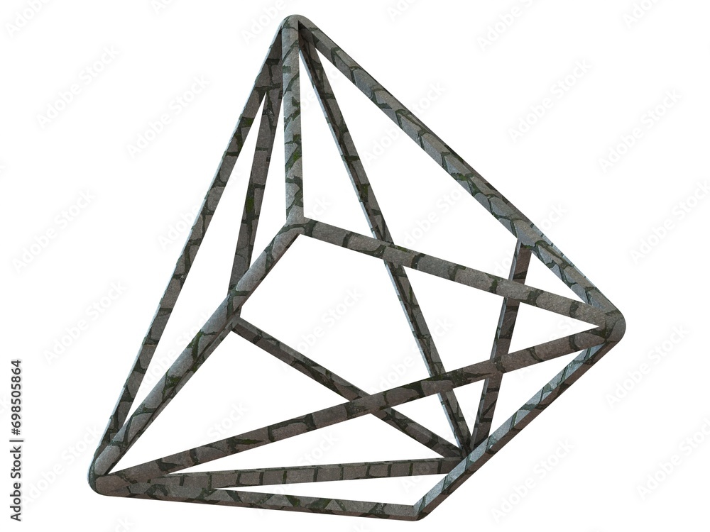 Poster wireframe shape triakis tetrahedron 3d print model