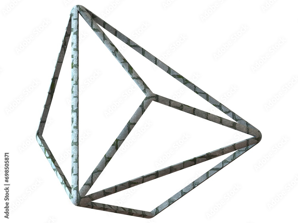 Poster wireframe shape triakis tetrahedron 3d print model