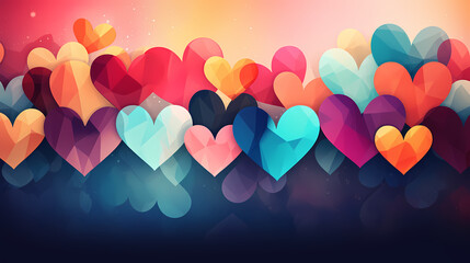 Valentine's Day illustration background wallpaper design, love heart, Valentine's Day background - obrazy, fototapety, plakaty