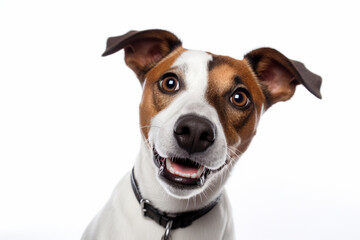 Terrier Chic: Jack Russell Terrier Poses Against a Solid Background