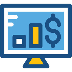 Online Business Line Vector Icon