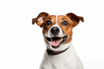 Terrier Chic: Jack Russell Terrier Poses Against a Solid Background