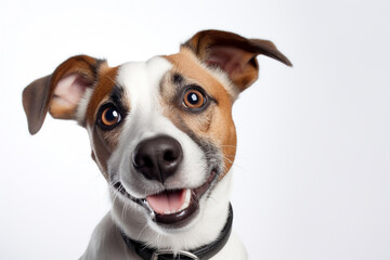 Terrier Chic: Jack Russell Terrier Poses Against a Solid Background