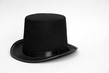 One magician top hat on white background