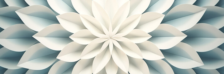 symmetrical white flower, AI generated - obrazy, fototapety, plakaty