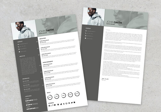 Simple Minimal Lines Resume and Cover Letter