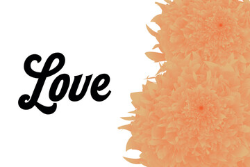 Floral love badge Vector illustration