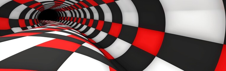 Abstract black, white, and red tunnel design, for dynamic graphic backdrops.
