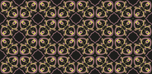 Abstract classic golden pattern. Geometric pattern with gradient. For Wallpaper, presentation, background. Interior design. Fashion print. Illustration made with texture. 