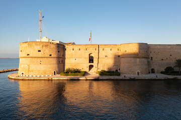 Aragonese Castle of Taranto at dawn

