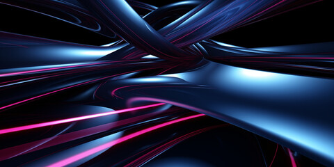 Wellenmotiv in leuchtenden dunklen Farben als Hintergrundmotiv für Webdesign im Querformat für Banner, ai generativ