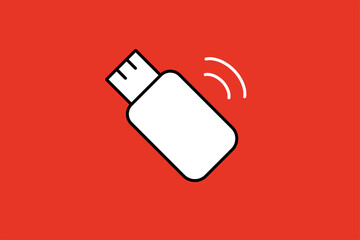 wireless usb router illustration. in flat style design. Vector flat icon.	
