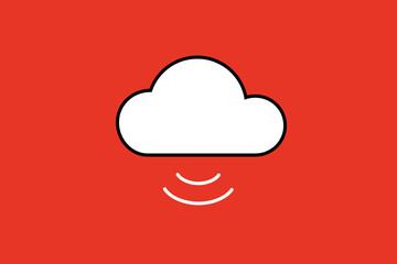 cloud hosting illustration in flat style design. Vector illustration.	