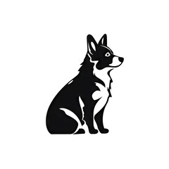 Welsh Corgi Pembroke Icon, Dog Black Silhouette, Puppy Pictogram, Pet Outline, Welsh Corgi Pembroke