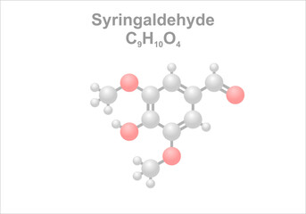 Syringaldehyde. Simplified scheme of the molecule. Substance is formed in oak barrels. Whisky production.