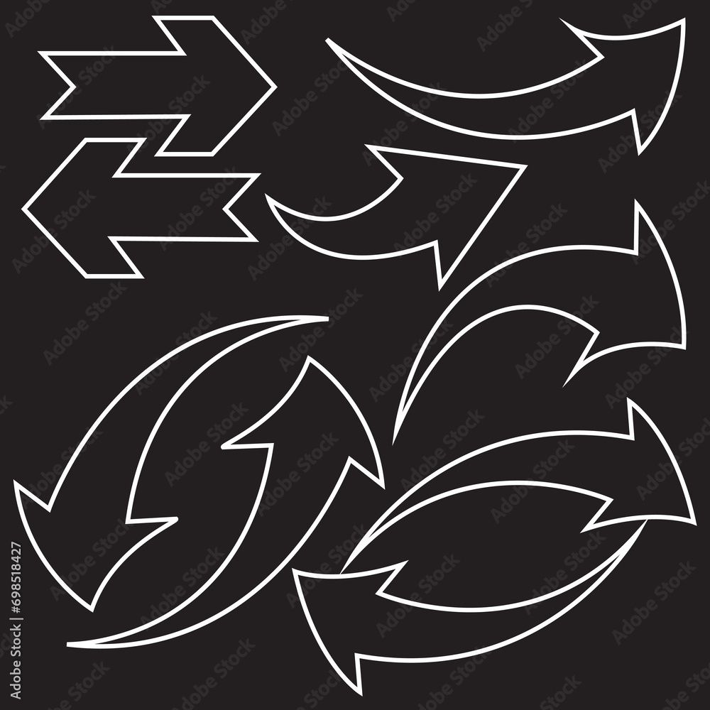 Poster arrows big set icons. arrow vector collection. arrow icon. arrow. cursor. modern simple arrows. vect