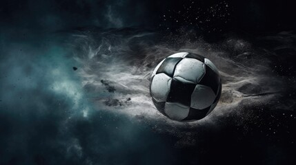 Fototapeta premium soccer ball in the dark