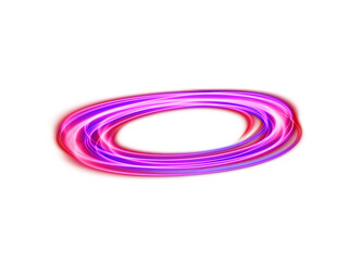 Fototapeta premium Glowing purple circle frames on transparent background