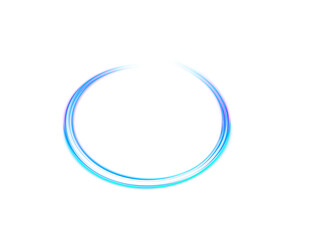 Realistic round light flares isolated on transparent background. PNG illustration of neon color glowing circle sparkling particles