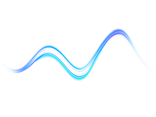 Blue wave light curve line on transparent background