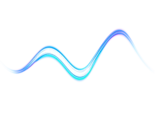 Fotobehang Blue wave light curve line on transparent background © Rezual