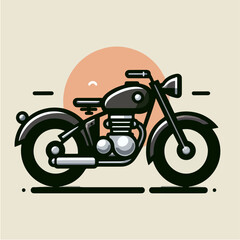motorcycle illustration in a simple vector style