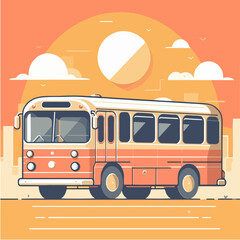 bus illustration in a simple vector style