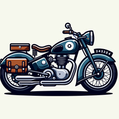 motorcycle illustration in a simple vector style